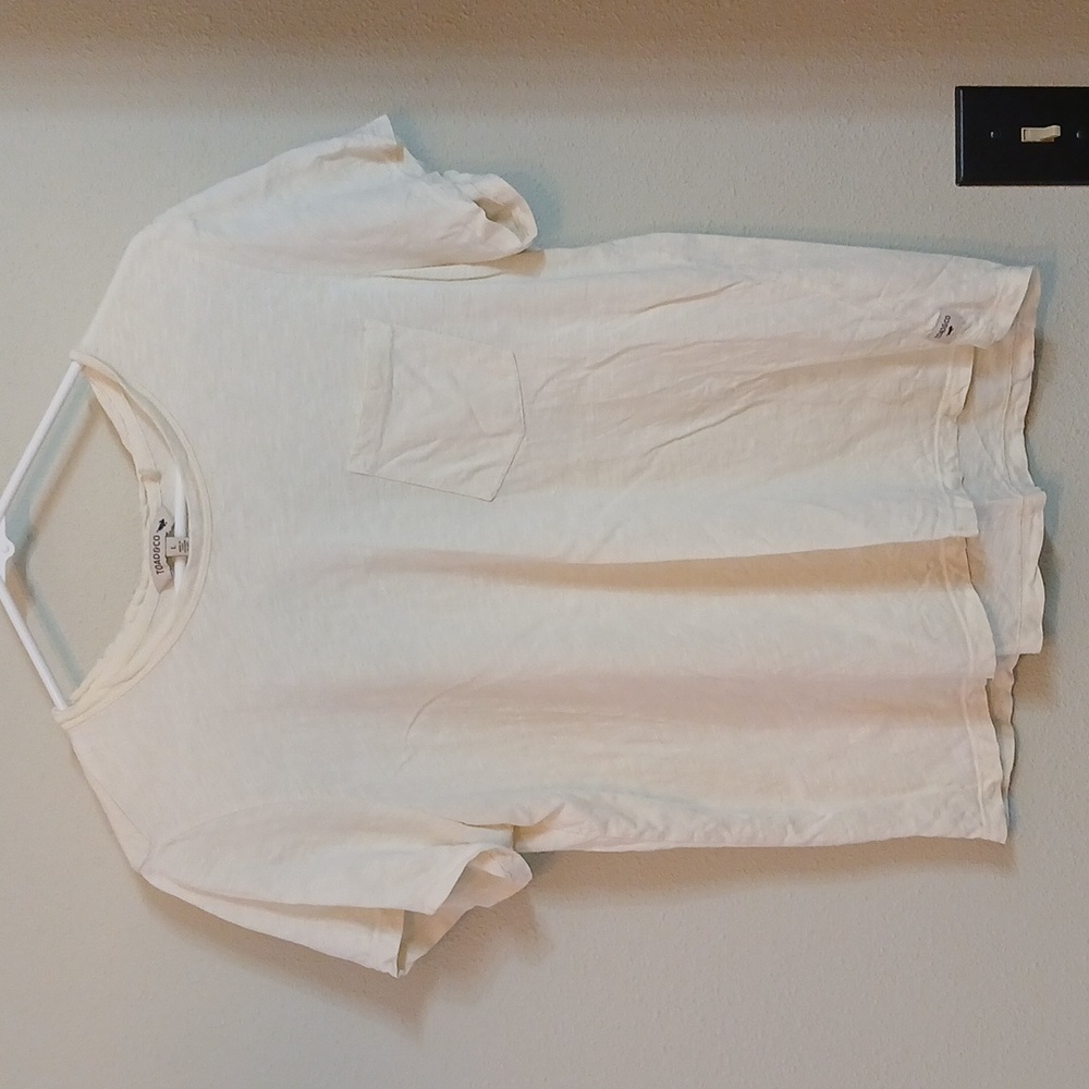 Toad & Co Primo short sleeve crew neck pocket t-shirt NATURAL Size L